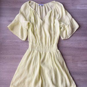 Women's MICHAEL STARS Katelyn Gauze Peasant Smocked Waist Mini Dress Medium M